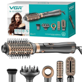 Brosse Chauffante VGR V489 Rouge - 1100/1300W, Double Tension, 2 Vitesses - Parfaite pour un Coiffage Rapide