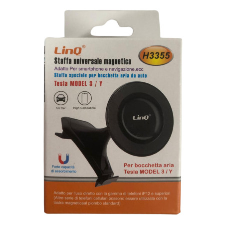Support Magnétique pour Téléphone Tesla Model 3 & Y - LinQ H3355 | Tenue Parfaite et Sécurité Optimale