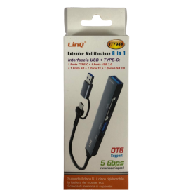 HUB Type-C/USB 6 in 1 LinQ IT7944 - USB 2.0 3.0 USB-C SD TF Adapter for Ultimate Connectivity