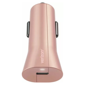Chargeur Allume-Cigare USB-C Verizon 27W Rose Doré - Recharge Rapide et Élégante pour Votre Voiture