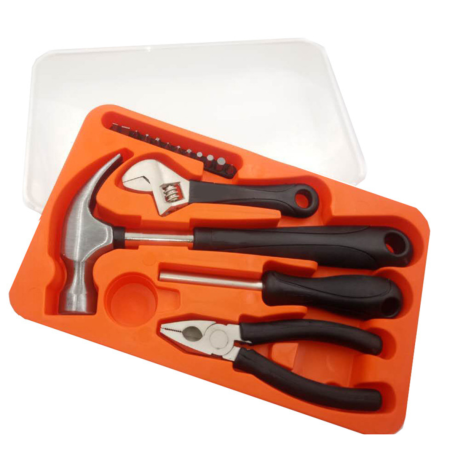 Kit d'Outils Ménage 17 Pièces - Clé, Pince & Outils d'Électricien pour Tâches Domestiques Faciles