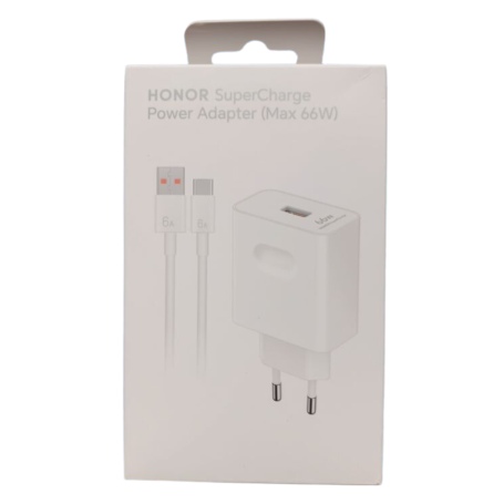 Type-C to Type-C 66W HONOR Charger Kit - Fast Charging Adapter White - Genuine Retail Box