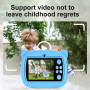 Instant Print Camera for Kids 24MP 1080p Video - Fun Blue Rabbit Design