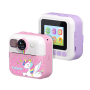 Instant Print Camera for Kids 12MP 1080p Video - Pink Unicorn Fun Gift for Young Photographers