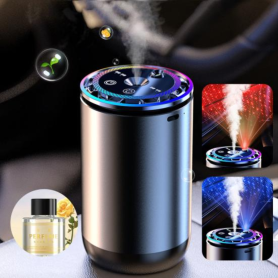 Diffuseur d'Arômes et Lampe Ambiance Cuir Gris - Relaxation et Élégance