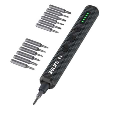 RELIFE E1 Carbon Fibre Electric Screwdriver Kit - Precision Tools for Tech Enthusiasts