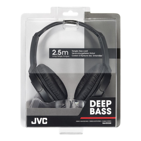 JVC HA-RX330 Wired Headphones Black - High Quality Sound & Comfort