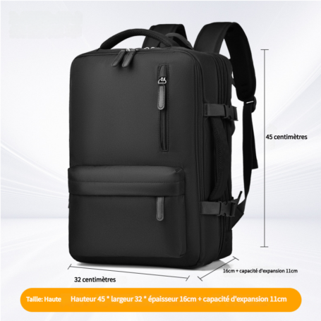 Waterproof Nylon Computer Bag 32x27x45cm Black | Durable & Stylish Laptop Backpack