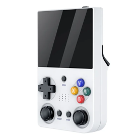 Mini Console de Jeu Vidéo Portable R36, Écran IPS 3,5", 64Go - Blanc Nouveau