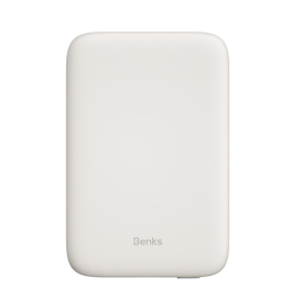 Power Bank Magnétique 5000mAh Benks MagSafe - Chargeur Sans Fil Blanc Haute Efficacité