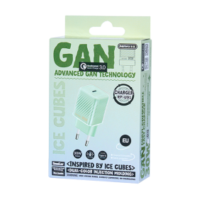 Chargeur Rapide 30W REMAX RP-U91 GaN USB-C PD QC - Vert - Compatible Multi-Appareils EU