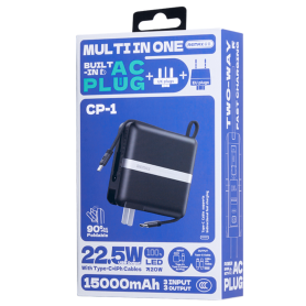 Achetez Power bank 15000mAh CP-1 REMAX 20W+22.5W (UE/UK) - Noir | Chargez Rapidement et Efficacement