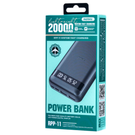 Power Bank 20000mAh REMAX Hintom RPP-11 - Charge rapide 2.4A pour 3 appareils - Noir