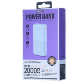REMAX Lango II Series 20000mAh Travel Power Bank - Lightweight Fast Charging Blue RPP-26