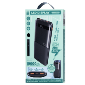 Power Bank REMAX Piloteer RPP-71 10000mAh – Charge Rapide 20W/22.5W – 2 Ports USB & Type-C – Noir