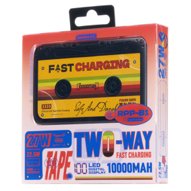 Power Bank Remax RPP-B1 10000mAh - Charge Rapide 27W & 22.5W - Design Rétro Noir