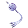 Câble 3 en 1 Ultra-Rapide 15W REMAX Linon RC-C033 1.2M Violet – Chargement USB, Lightning, USB-C & Micro