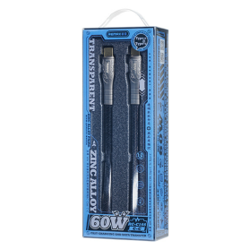 REMAX Prime Series RC-C166 60W Fast Charging Type-C Cable - Durable Braided Zinc Alloy - 1.2M Black