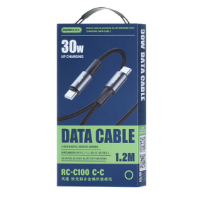 REMAX Fonsu Series RC-C100 30W Fast Charging USB-C Cable - 1.2M Braided Aluminum Black