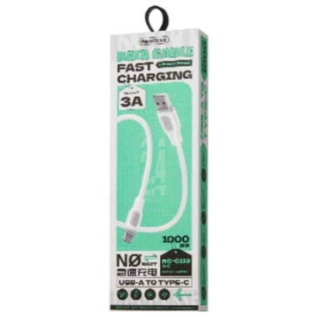 Câble USB / USB-C Charge Rapide 2.4A REMAX RC-C113 1M Blanc - Performances Fiables et Durabilité