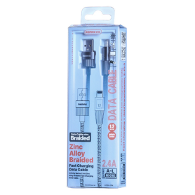 Câble USB Lightning REMAX Infinity RC-C102 - Charge Rapide 2.4A - 1.2M Bleu - Alliage de Zinc Tressé