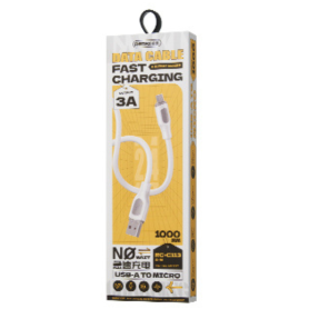 Câble USB Micro-USB Charge Rapide 2.4A 5W 1M REMAX Ruinay RC-C113 Blanc - Performance et Fiabilité