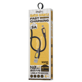 Câble USB Micro-USB 2.4A REMAX Ruinay RC-C113 1M Noir - Charge Rapide et Efficace