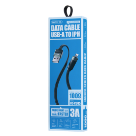 Câble USB Lightning REMAX Janker RC-C085 1M Noir Charge Rapide 3A Durable et Efficace