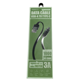 REMAX Janker RC-C086 3A Fast Charging Braided USB Type-C Cable 1M Black – Durable and Reliable