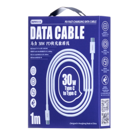 REMAX Type-C Fast Charging Cable 30W 1M Marlik Series RC-C021 White – High-Speed Data Transfer