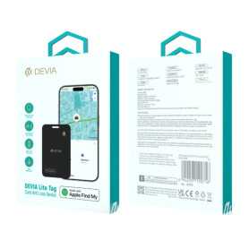 Localisateur d'Objet Devia Lite Tag (Carte) 1,5mm - Noir - Localisation Précise et Pratique