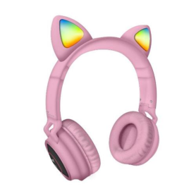 Casque Bluetooth LED Rose Techmade avec Microphone - Son de Qualité et Style Unique