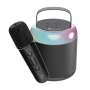 Techmade Speaker Karaoke TM-K2-BK Black Portable Bluetooth Speaker with Wireless Mic & LED Lights