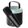 Techmade Speaker Karaoke TM-K2-BK Black Portable Bluetooth Speaker with Wireless Mic & LED Lights