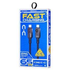 REMAX Swift C36 65W Type-C Fast Charging Data Cable 1.2M - Black | Durable Braided Design