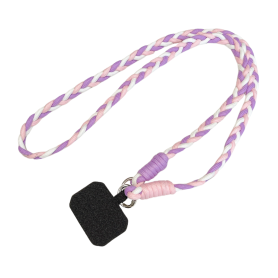 Collier de Coque de Téléphone en nylon avec Carte noir - Violet Blanc Rose - 1M