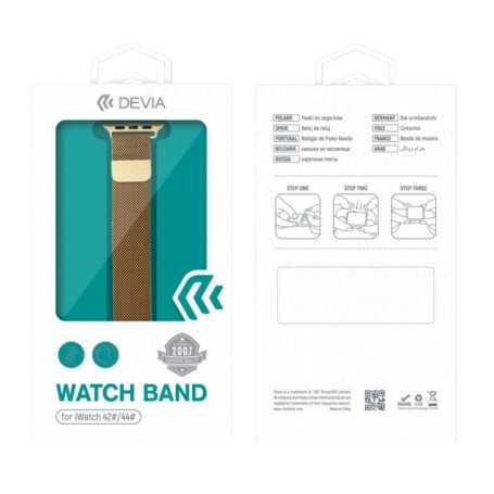 Bracelet pour Apple Watch 38/40/41mm DEVIA Milanese Watch Strap - Acier Inoxydable - Noir