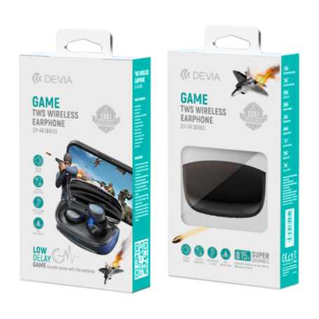 Écouteurs Sans Fil Gaming Bluetooth TWS Devia Joy A 9 T8 Noir - Son Immersif et Confort Optimal