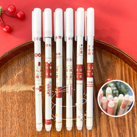 0.5mm Erasable Ink Pen Peace and Joy Red with Stripes 10 Pack Smooth & Mistake-Free Writing