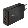 NGS Bud 100W GaN Ultra-Fast Wall Charger - 4-Port USB-C & USB-A Black Charger