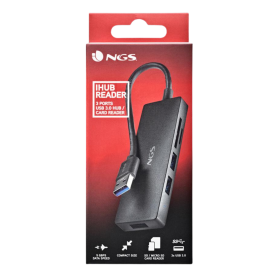 NGS IHUBREADER 5-Port Hub 3x USB 3.0 1x SD & TF Card Reader Fast & Versatile Connectivity Solution